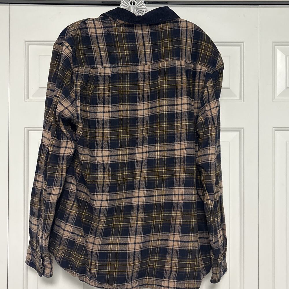 Barbour 100% Cotton Plaid Fleece Button Down Shirt/Jacket Size Large - Picture 8 of 9